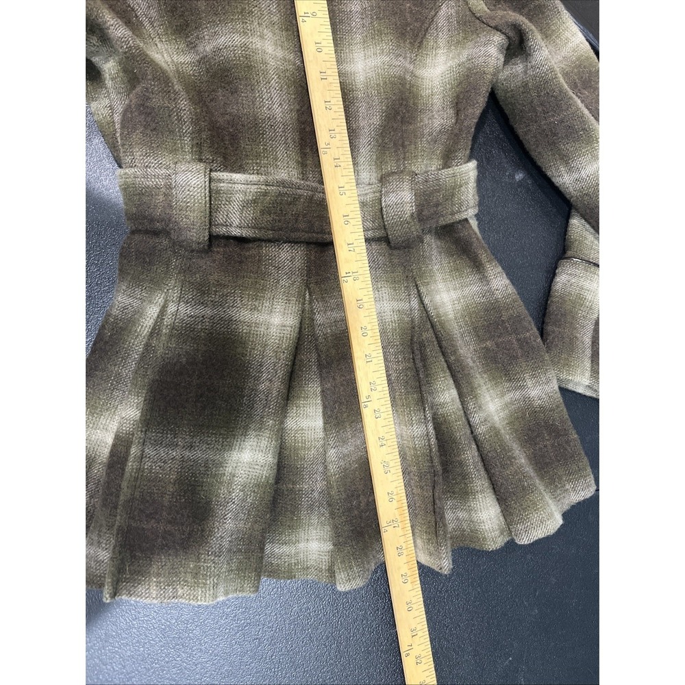STETSON Women's Plaid Double Breasted Belted‎ Trench Coat Size S - Picture 5 of 6